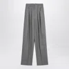 Saint Laurent Wide Light Grey Wool Trousers
