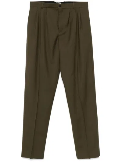 Saint Laurent Wide Pant In Green