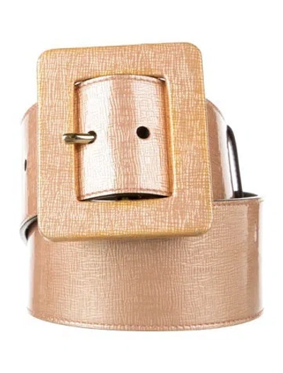 Pre-owned Saint Laurent Wide Patent Leather Belt In Neutral