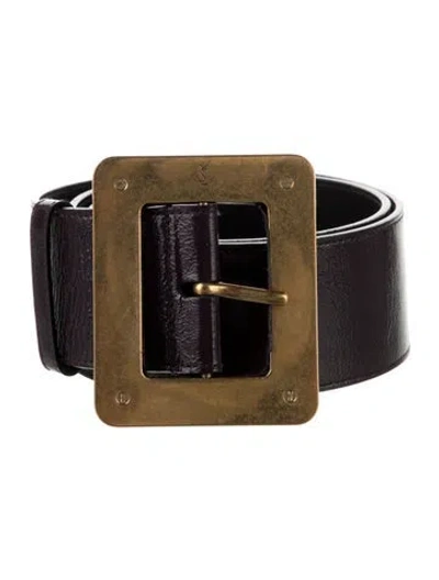 Pre-owned Saint Laurent Wide Patent Leather Waist Belt In Purple