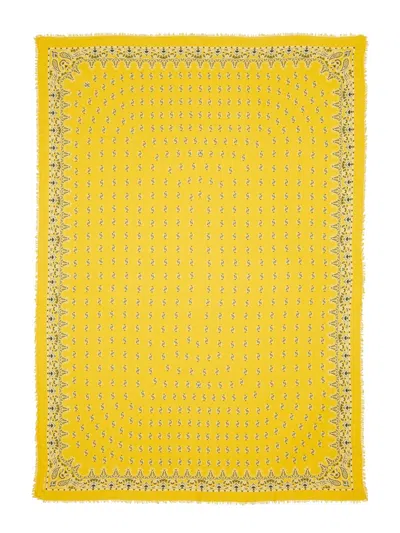 Saint Laurent Wide Rectangular Modal Bandana In Yellow | ModeSens