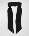 SAINT LAURENT WIDE SILK HEADBAND WITH SCARF ACCENT
