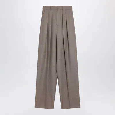 SAINT LAURENT SAINT LAURENT WIDE TAUPE TROUSERS