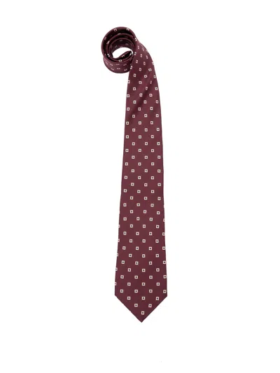 Saint Laurent Wide Tie In Red