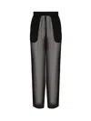 Saint Laurent Wide Trousers In Crepe Muslin In Black
