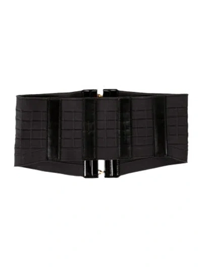 Pre-owned Saint Laurent Wide Waist Belt In Black