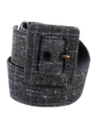 Pre-owned Saint Laurent Wide Waist Belt In Blue