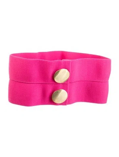 Pre-owned Saint Laurent Wide Waist Belt In Pink