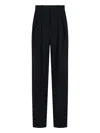 Saint Laurent Wide Wool Pants In Black
