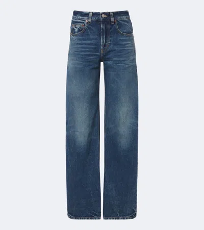 Saint Laurent Wide-leg Jeans In Blue