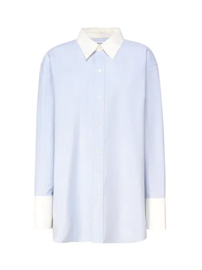 Saint Laurent Winchester Boyfriend Shirt In Cotton In Blue