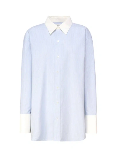 Saint Laurent Winchester Cotton-poplin Shirt In Light Blue