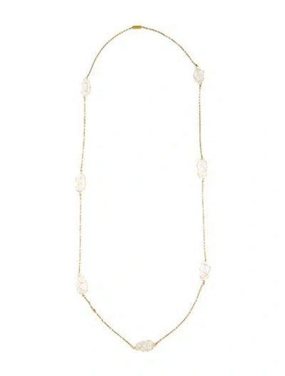 Pre-owned Saint Laurent Wire Encased Station Necklace, 36" In Multi