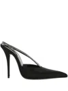Saint Laurent Amanda Slingback Pumps In Satin Crepe And Rhinestones In Black