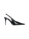 Saint Laurent Babylone Breteuil Leather Slingback Pumps In Black