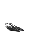 Saint Laurent Oxalis Patent Leather-trimmed Mesh Slingback Pumps In Black