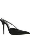 Saint Laurent Amanda Slingback Pumps In Satin Crepe And Rhinestones In Black