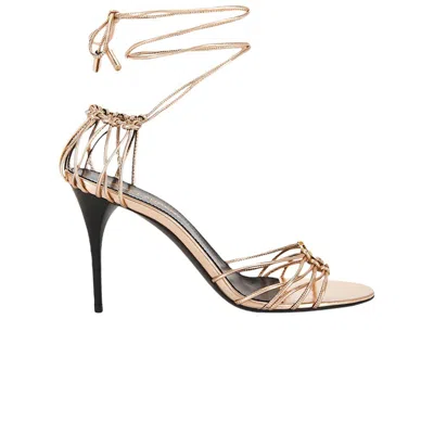 Pre-owned Saint Laurent Wmns  Babylone Sandal 'metal Soft Rose' | Gold | Women's Size 40.5