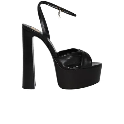 Pre-owned Saint Laurent Wmns  Franciane Platform Sandal 'harris Eagle Brown' | Black | Women's Size 38.5