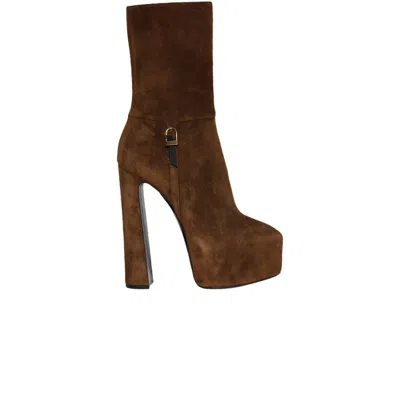 Pre-owned Saint Laurent Wmns  Tria Boot 'land' | Brown | Women's Size 37