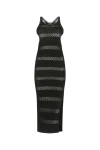 Saint Laurent Knitted Crochet Cut-out Midi Dress In Multicolor