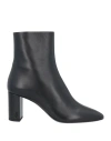 Saint Laurent Lou Leather Ankle Booties In Black