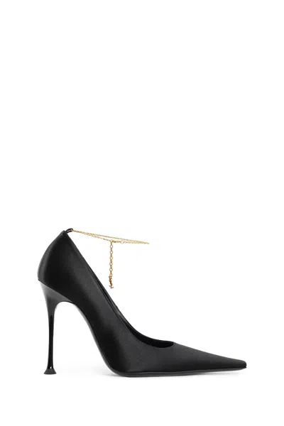 Saint Laurent Woman Black Boots In Noir (light Bronze)