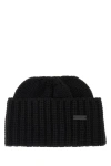 Saint Laurent Cashmere Beanie Hat Folded Brim In Black