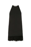 Saint Laurent Woman Black Crepe Mini Dress In Black