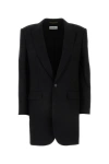 Saint Laurent Giacca In Gabardine Nero Donna In Black