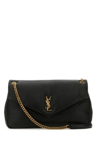 Saint Laurent Woman Black Leather Big Calypso Shoulder Bag