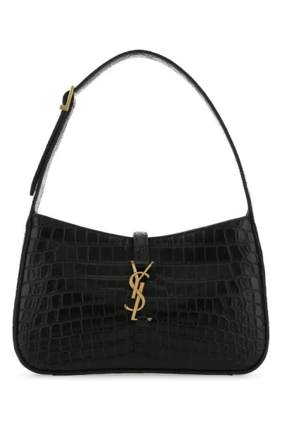 Saint Laurent Woman Black Leather Le 5 A 7 Shoulder Bag