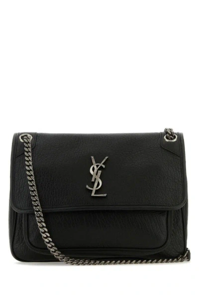 Saint Laurent Woman Black Leather Medium Niki Shoulder Bag