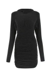 Saint Laurent Woman Black Nylon Blend Mini Dress In Black