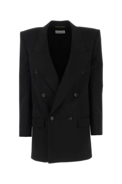 Saint Laurent Woman Black Twill Oversize Blazer