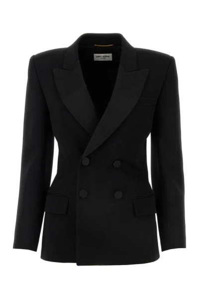 Saint Laurent Woman Black Wool Blazer