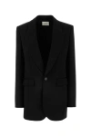 Saint Laurent Single-breasted Wool Blazer In Black