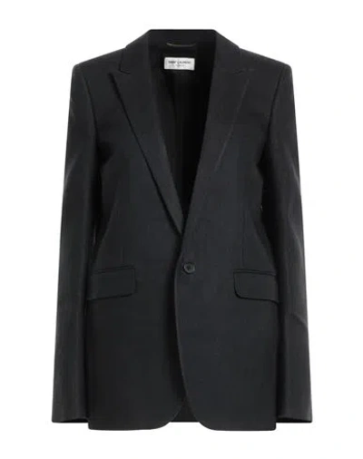 Saint Laurent Woman Blazer Black Size 8 Silk