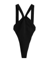 SAINT LAURENT SAINT LAURENT WOMAN BODYSUIT BLACK SIZE L VISCOSE, POLYAMIDE, ELASTANE