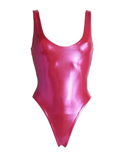 Saint Laurent Woman Bodysuit Fuchsia Size S Polyamide, Elastane In Pink