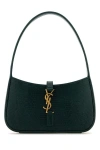 Saint Laurent Mini Structured Reptile Embossed Top Handle Handbag In Green