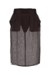 SAINT LAURENT SAINT LAURENT WOMAN BROWN SILK SKIRT