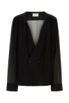Saint Laurent Crepe Shirt Front Double-breasted In Multicolor
