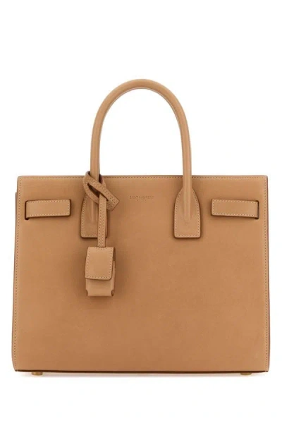 Saint Laurent Woman Camel Leather Baby Sac De Jour Handbag In Brown