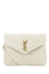 Saint Laurent Loulou Medium Quilted Leather Crossbody In White