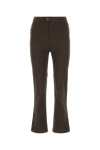 Saint Laurent Dark Brown Wide Leg Pant In Brown