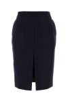 Saint Laurent Pinstriped High-waist Wool Miniskirt In Multicolor