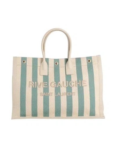 Saint Laurent Woman Handbag Turquoise Size - Bull Skin, Textile Fibers In Blue