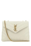 Saint Laurent Monogram Loulou Small Leather Shoulder Bag In White