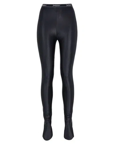 Saint Laurent Woman Leggings Black Size L Polyamide, Elastane
